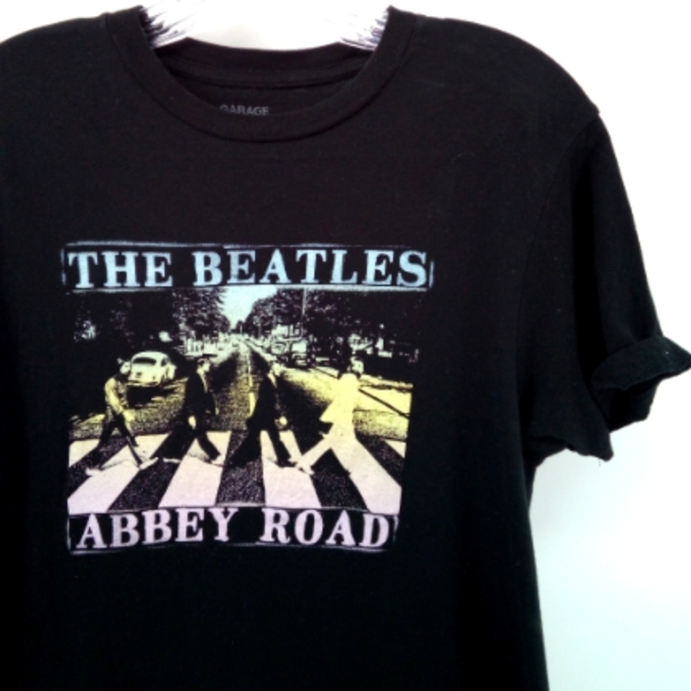Garage The Beatles Abbey Road Black Band Tee Men's Graphic SS T-Shirt XS 2020
